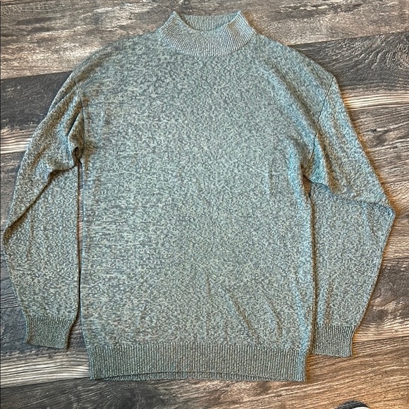 Barry Bricken 100% Silk Cozy Green/Gray Knit Sweater Men Size M - Picture 1 of 6